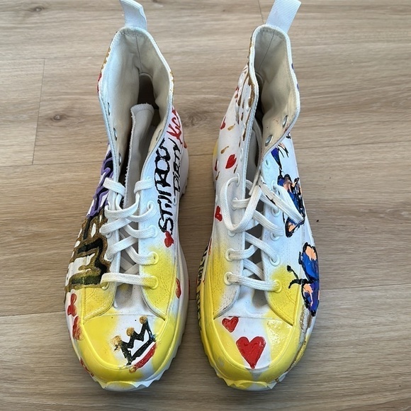 Custom converse platform sneakers brand new art work one of a kind men’s 9.5 w11 - Picture 2 of 7